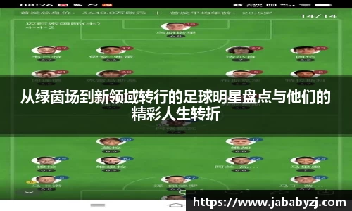 从绿茵场到新领域转行的足球明星盘点与他们的精彩人生转折